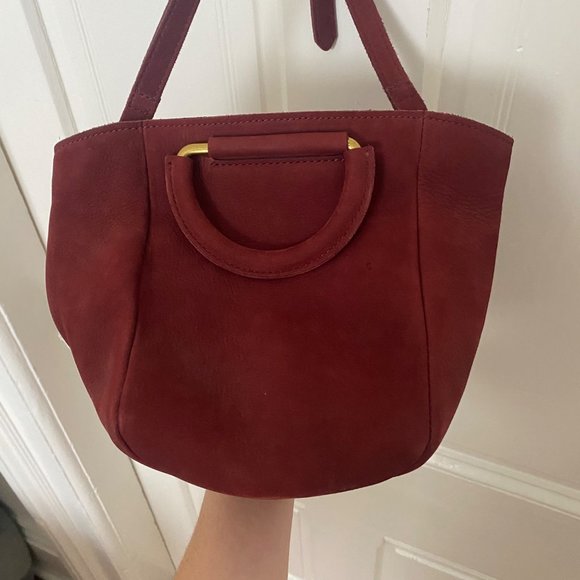 Madewell The Top-Handle Mini Bag Leather Purple Crossbody Shoulder - Picture 3 of 8